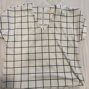 Wilfred White and Black Checkered Blouse
